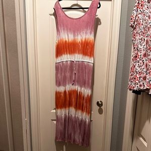 Purpl/pink and orange maxi dress